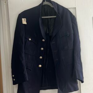 Vintage Men's Navy Blue Military Style Jacket